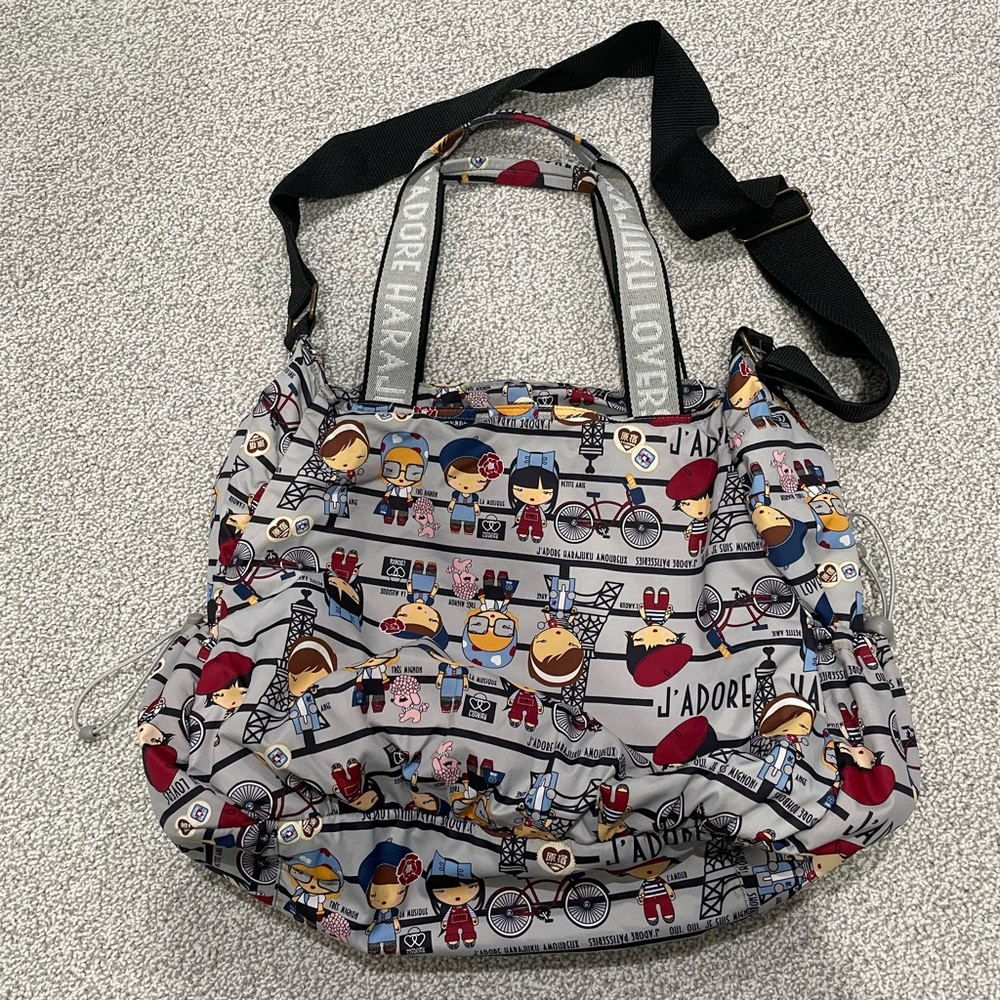 Harajuku lovers  style large bag girls Paris Eiffel Tower